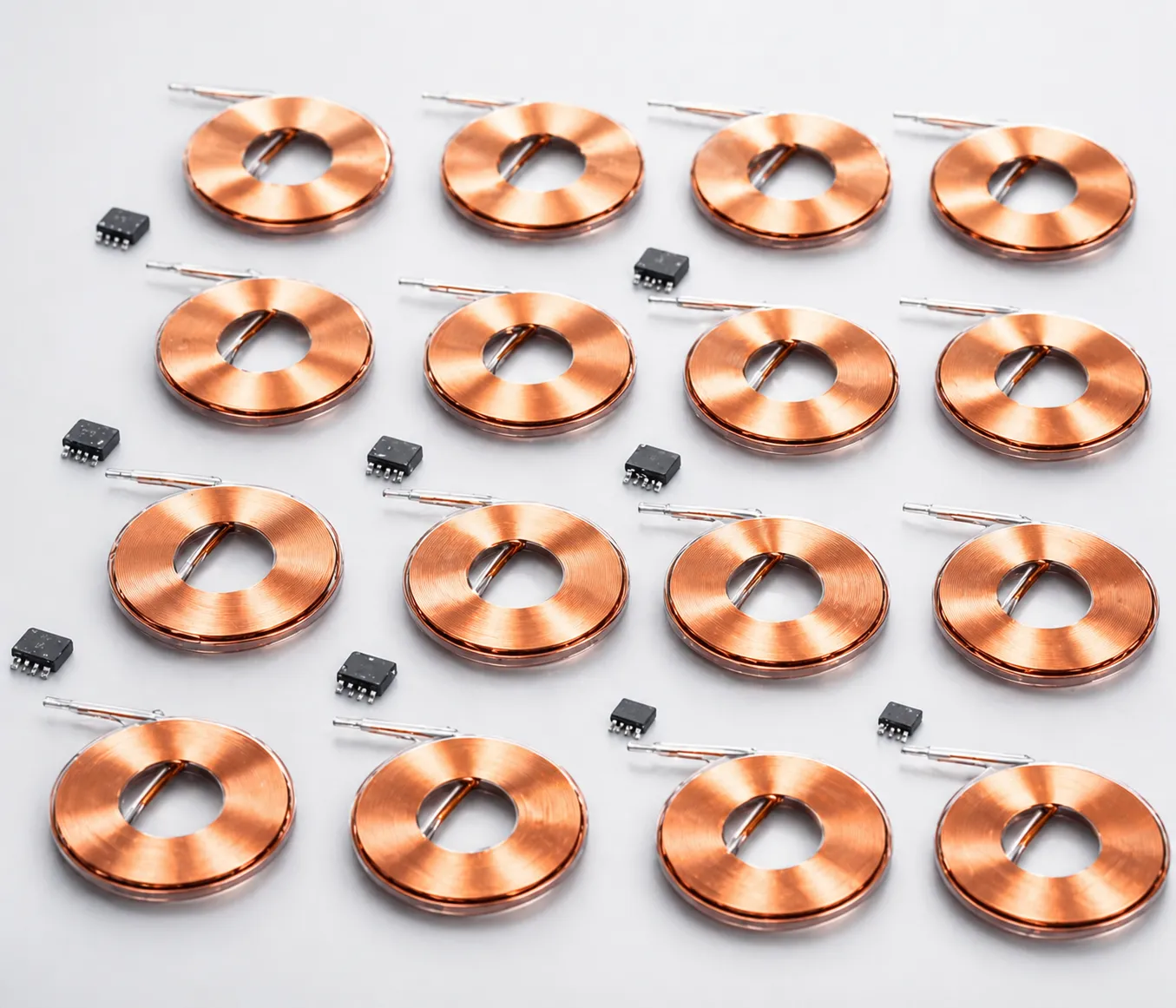 Full-process project support including sample development, production follow-up, and high-yield manufacturing for electronic coils and RFID microchips
