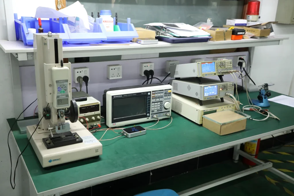 RFID coil electrical parameter testing in the Sensync quality laboratory