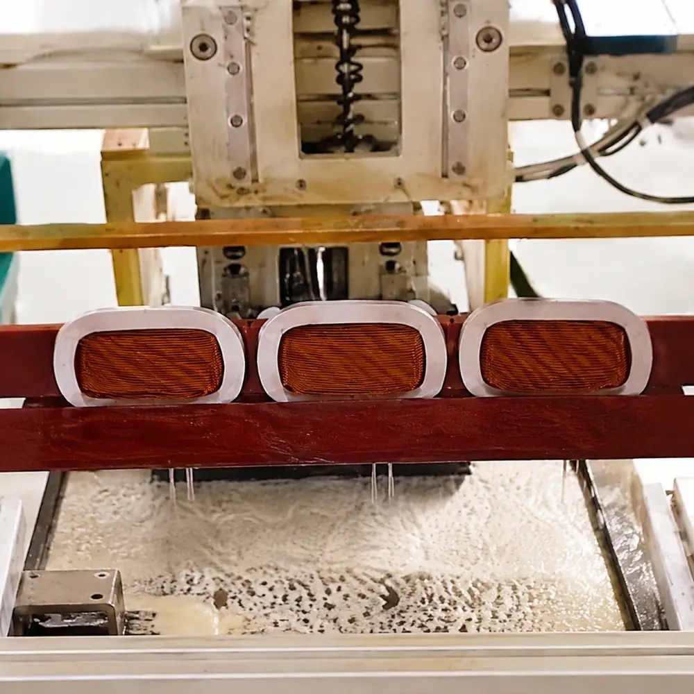 Custom electronic coils undergoing terminal tin plating
